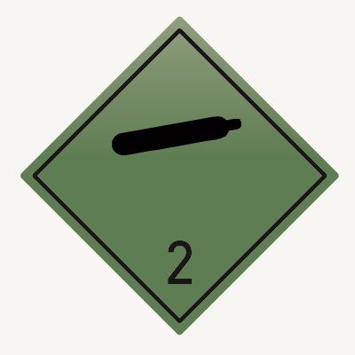 Знак наклейка для маркировки опасных грузов 2.1 "Невоспламеняющиеся, нетоксичные газы" (250x250) ГОСТ 19433-88 EKF PROxima