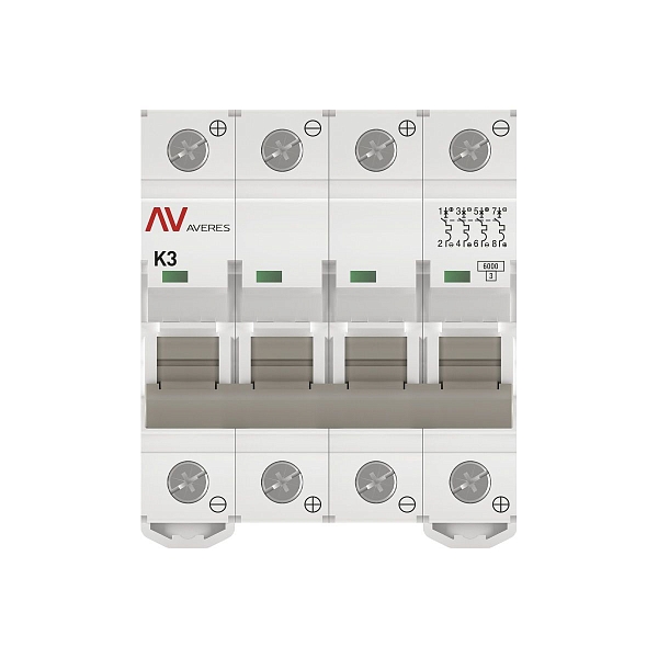 Выключатель автоматический AV-6 DC 4P 3A (K) 6kA EKF AVERES
