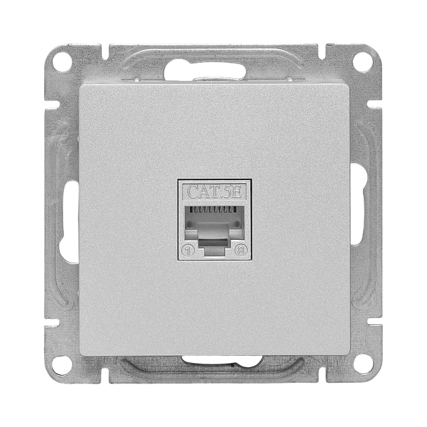 Механизм розетки RJ45 (cat6), алюминий Эпика EKF