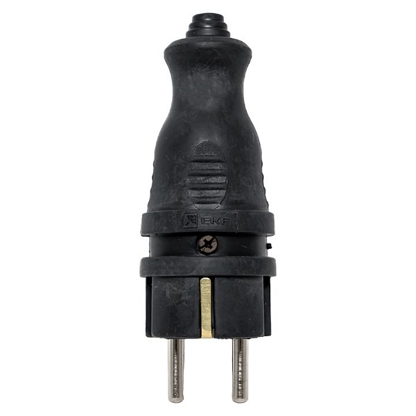 Вилка прямая каучуковая 230В 2P+PE 16A IP44 EKF PRO