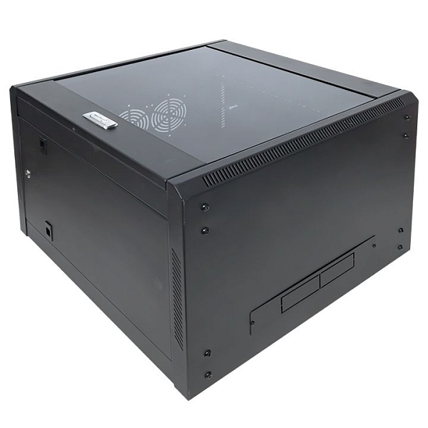 Шкаф настенный 19" TERACOM PRO 12U 600x450 мм дверь стеклянная с замком-ручкой чёрный