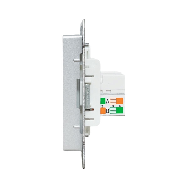 Механизм розетки RJ45 - 2шт, (cat5), алюминий Эпика EKF