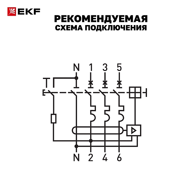 Автоматический выключатель дифференциального тока АВДТ-63N 3P+N 25А характеристика C 300мА тип AC электронный 6кА PROXIMA EKF