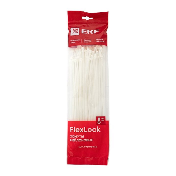 Хомут P6.6 стандартный (б), 3.6x250 (100шт) FlexLock EKF