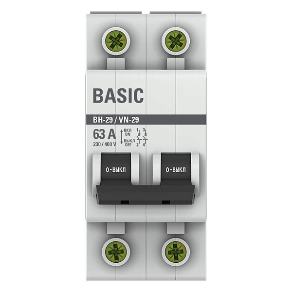 Выключатель нагрузки ВН-29 2P 63А BASIC
