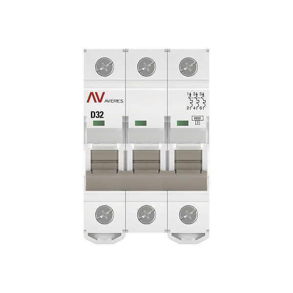 Выключатель автоматический AV-6 3P 32A (D) 6kA EKF AVERES