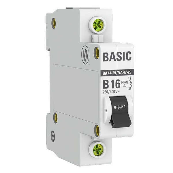 Автоматический выключатель ВА 47-29 1P 16А (B) 4,5кА BASIC