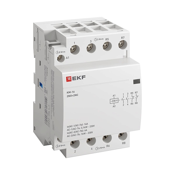 Контактор модульный КМ 16А 2NO+2NC 230В АС (3 мод.) PROXIMA EKF