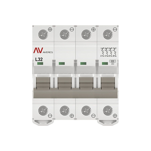 Выключатель автоматический AV-6 DC 4P 32A (L) 6kA EKF AVERES