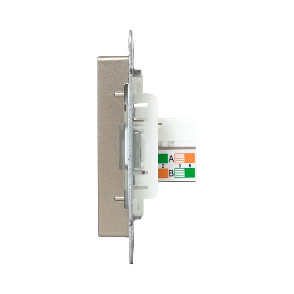Механизм розетки RJ45 (cat5), шампань Эпика EKF