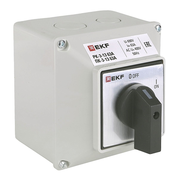 Переключатель кулачковый ПК-3-13 63А 3P "ВКЛ-ВЫКЛ" IP65 EKF PROxima