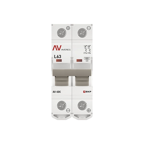 Выключатель автоматический AV-6 DC 2P 63A (L) 6kA EKF AVERES