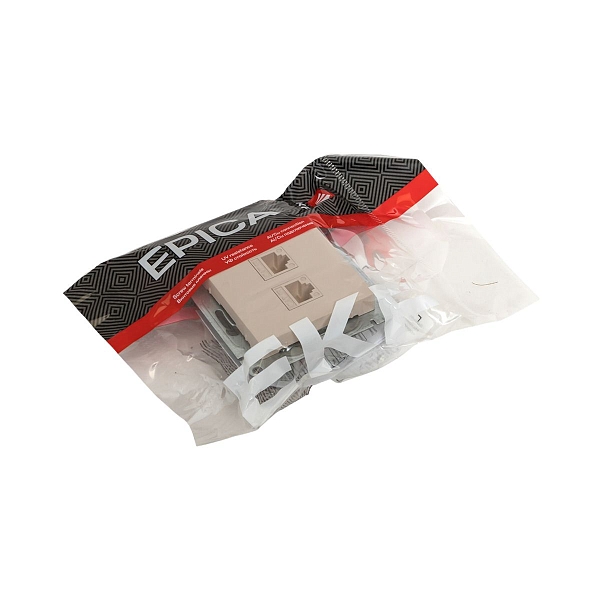 Механизм розетки RJ45 (cat5), кремовый Эпика EKF