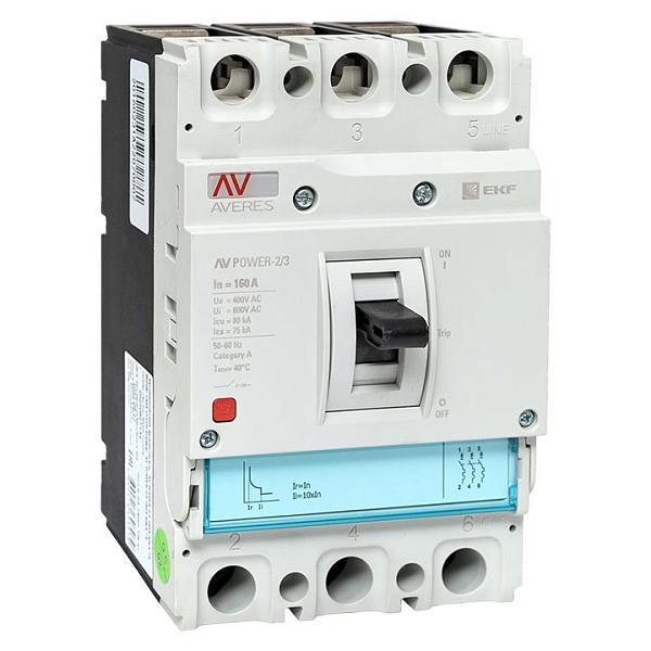 Выключатель автоматический в литом корпусе AV-POWER-2/3 160А 80кА TR EKF