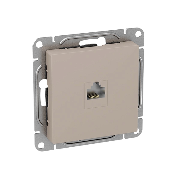 Механизм розетки RJ45 (cat6), кремовый Эпика EKF