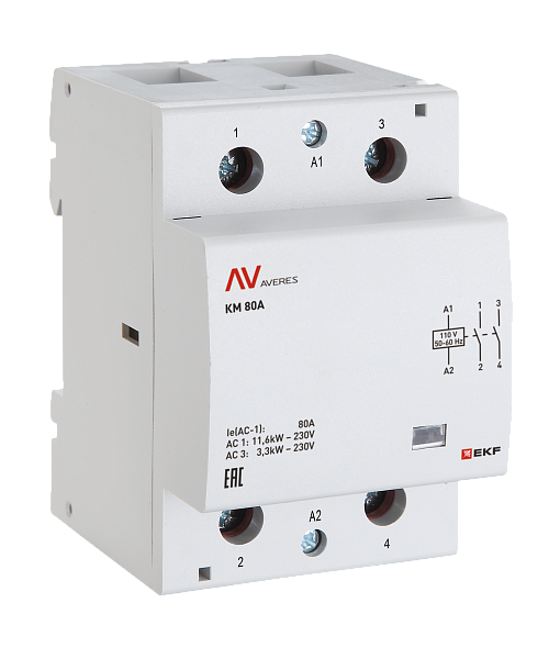 Контактор модульный КМ 125А 2NC 110В АС (3 мод.) AVERES EKF