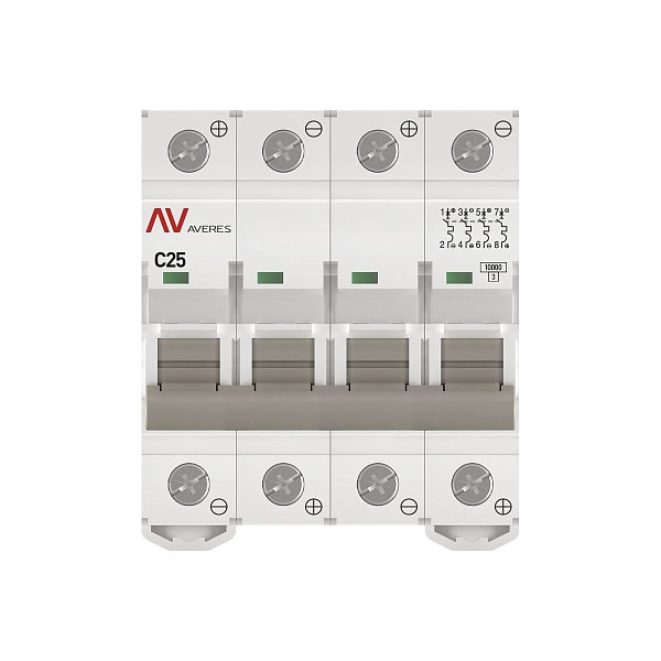 Выключатель автоматический AV-10 DC 4P 25A (C) 10kA EKF AVERES