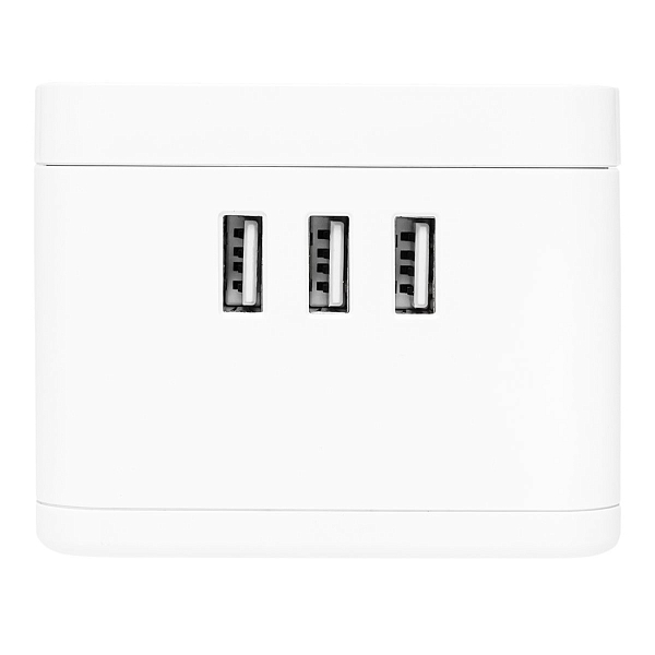Удлинитель "Куб" 2 гнезда 3USB 2,4А+зарядное устройство 1,3 метра 1мм2