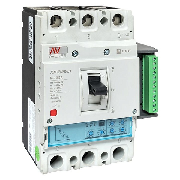 Выключатель автоматический в литом корпусе AV-POWER-2/3 250А 100кА ETU2.2 EKF