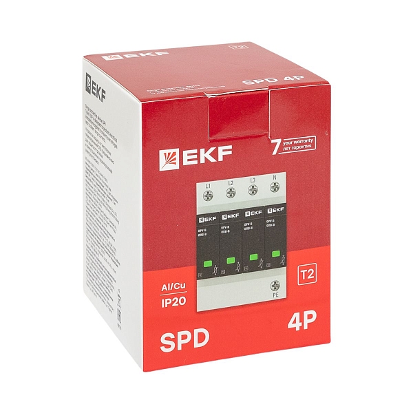 Ограничитель импульсных напряжений ОПВ-D/4P In 5кА 275В с сигн. EKF