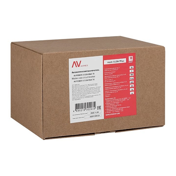Выключатель автоматический в литом корпусе AV-POWER-1/3 20А 80кА TR EKF