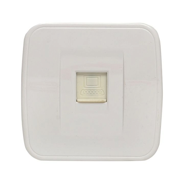 Минск Розетка RJ-45 1-местная, ОП 1А, 120В, белая EKF