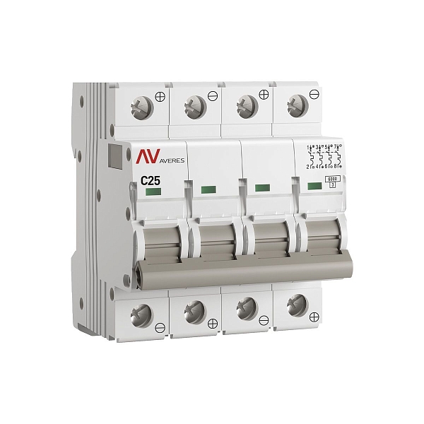 Выключатель автоматический AV-6 DC 4P 25A (C) 6kA EKF AVERES