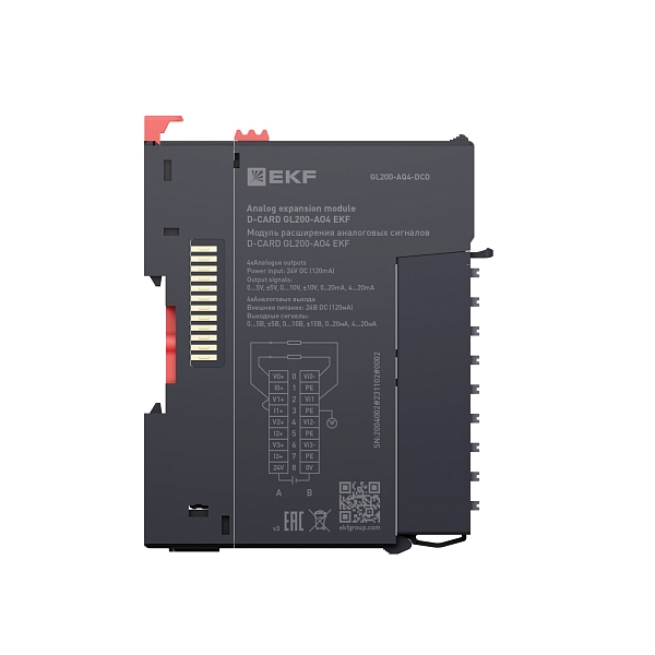 Модуль расширения аналоговых сигналов GL200-AO4 D-CARD EKF