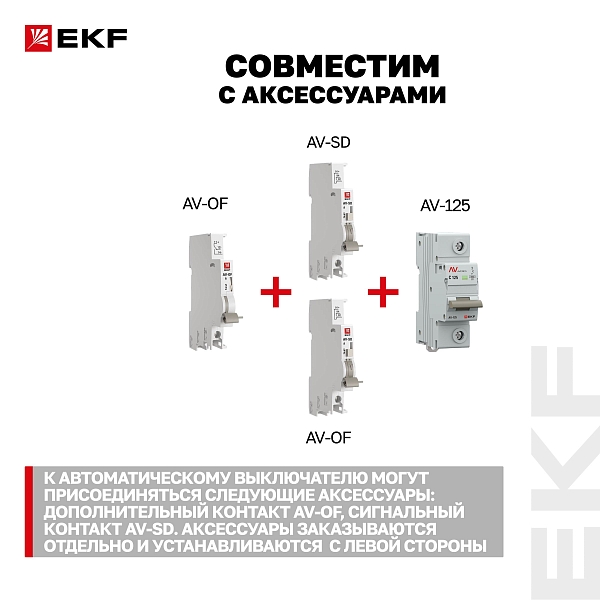 Выключатель автоматический AV-125 4P 80A (C) 10kA EKF AVERES