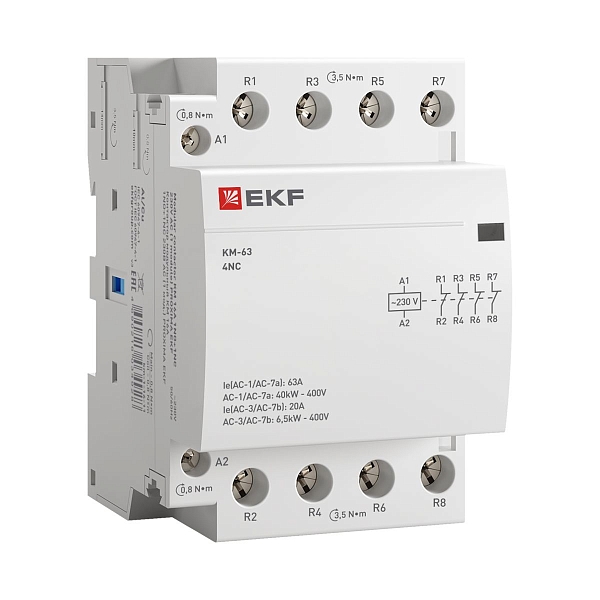 Контактор модульный КМ 63А 4NC 230В АС (3 мод.) PROXIMA EKF