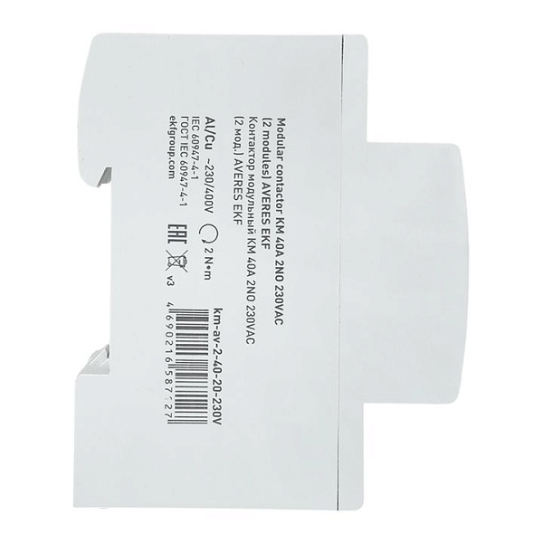 Контактор модульный КМ 40А 2NO 230В АС (2 мод.) AVERES EKF