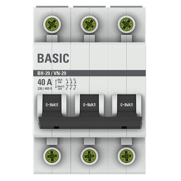 Выключатель нагрузки ВН-29 3P 40А BASIC