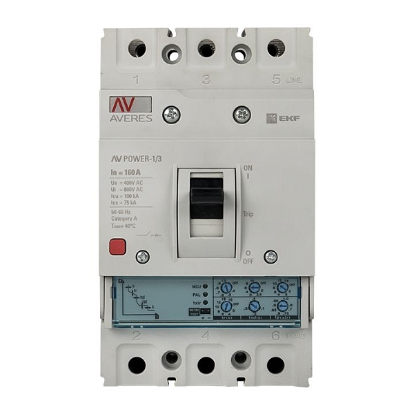 Выключатель автоматический в литом корпусе AV-POWER-1/3 160А 100кА ETU2.0 EKF