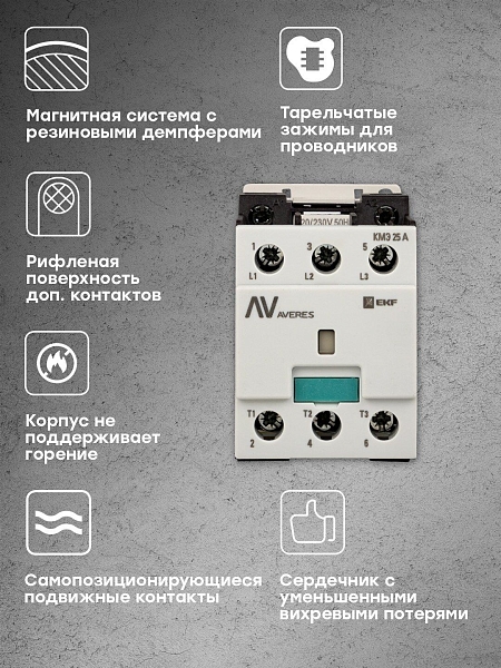 Контактор КМЭ 25А 400В АС EKF AVERES