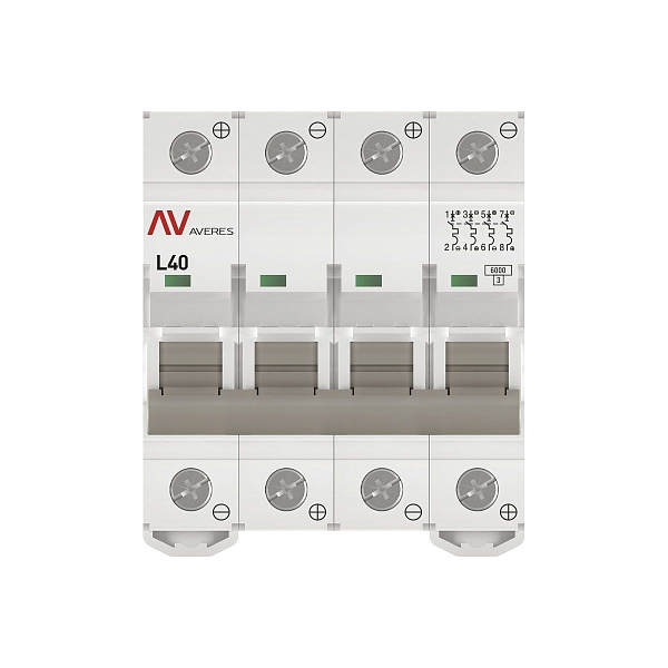 Выключатель автоматический AV-6 DC 4P 40A (L) 6kA EKF AVERES