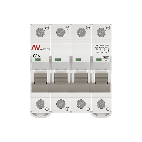 Выключатель автоматический AV-10 DC 4P 16A (C) 10kA EKF AVERES
