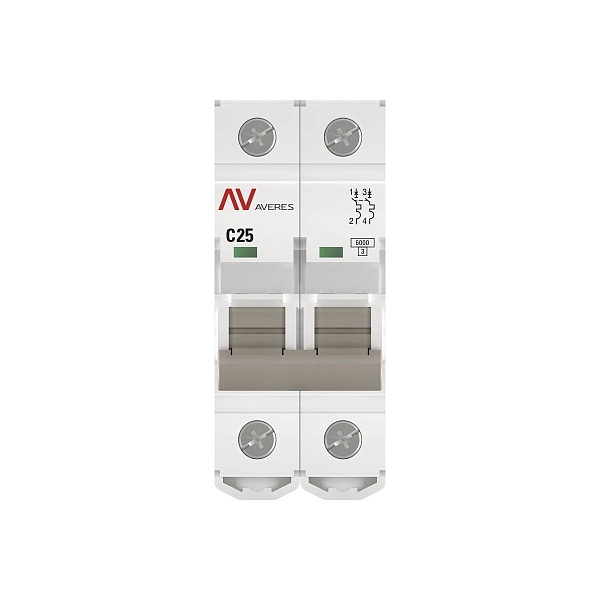 Выключатель автоматический AV-6 2P 25A (C) 6kA EKF AVERES