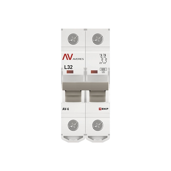 Выключатель автоматический AV-6 2P 32A (L) 6kA EKF AVERES