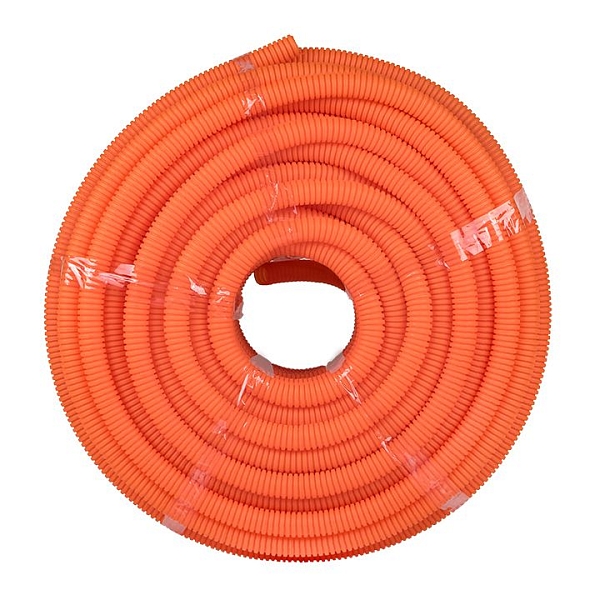Труба гофр. ПНД тяжелая с протяжкой d25 мм (50 м) оранжевая EKF-Plast
