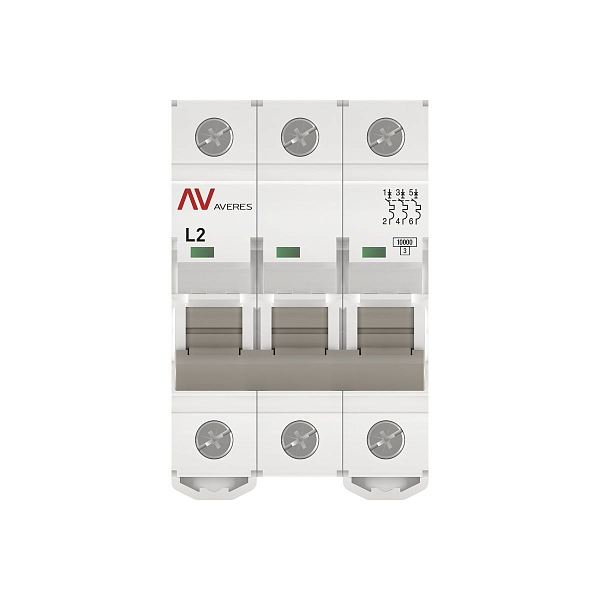 Выключатель автоматический AV-10 3P 2A (L) 10kA EKF AVERES
