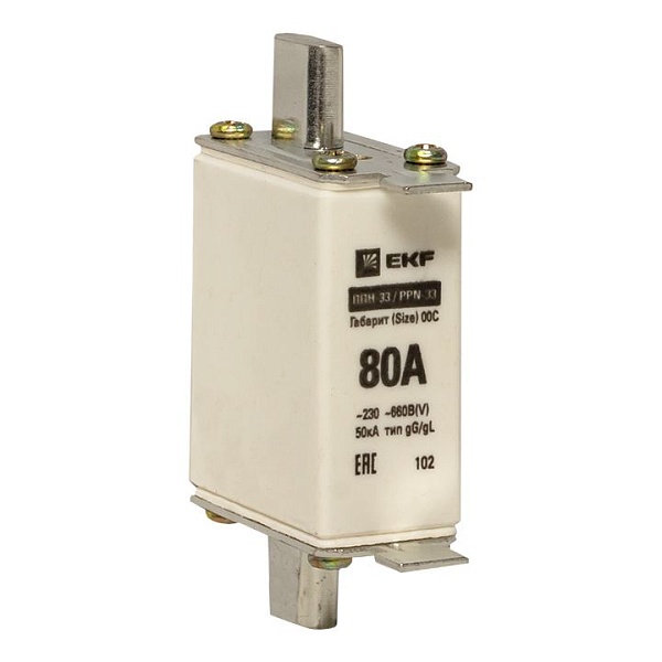 Плавкая вставка ППН-33 100/ 80А габарит 00С EKF 