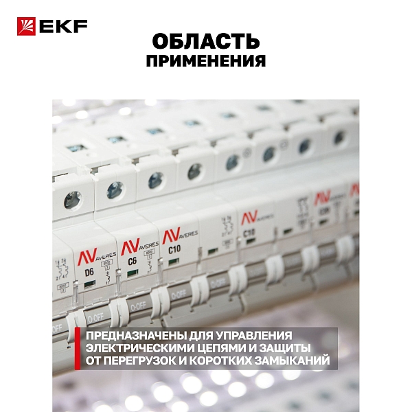 Выключатель автоматический AV-6 2P 25A (C) 6kA EKF AVERES