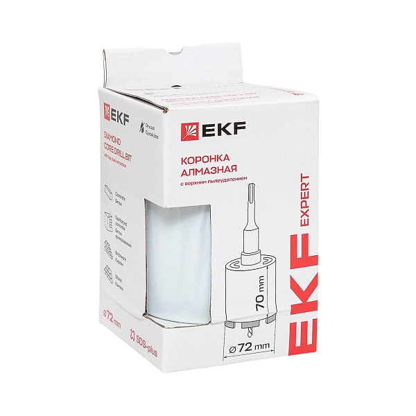 Коронка алмазная DCH-72 (верхнее пылеудаление) Laser M16 SDS-Plus EXPERT EKF