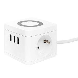 Удлинитель "Куб" 2 гнезда 3USB 2,4А+зарядное устройство 1,3 метра 1мм2