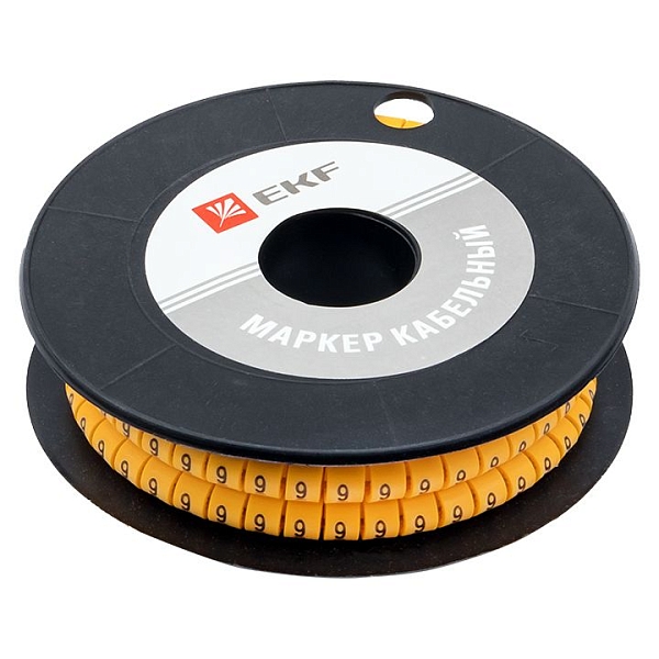 Маркер кабельный 6,0 мм2 "9" (350 шт.) (ЕС-3) EKF PROxima