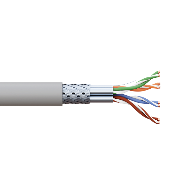 Кабель витая пара TERACOM CS Cat.6A S/FTP 4 пары solid 0,57мм оболочка LSZH нг(А)-HF цвет серый (упак. 305м)