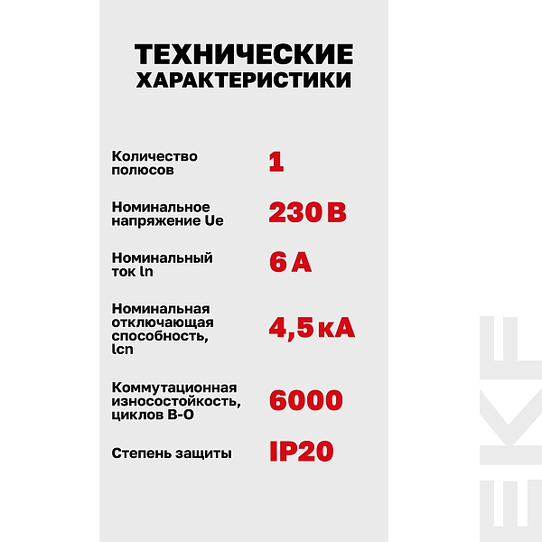 Автоматический выключатель ВА 47-29 1P 6А (C) 4,5кА BASIC