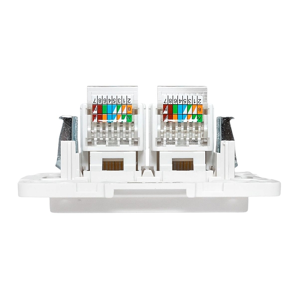 Стокгольм Механизм розетки RJ-45 2-местной белый EKF