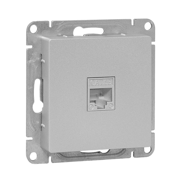 Механизм розетки RJ45 (cat6), алюминий Эпика EKF