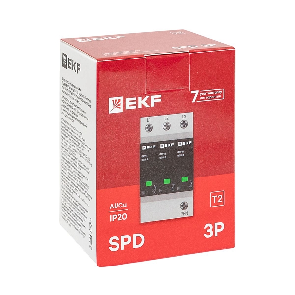 Ограничитель импульсных напряжений ОПВ-D/3P In 5кА 275В с сигн. EKF